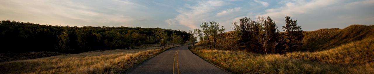 Michigan landscape with an open road